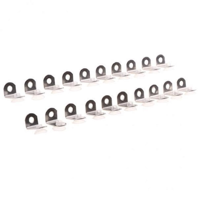 4x 20 Piezas Soporte de ángulo de de Metal en Tono Plateado Pequeño para Ventosa 4 piezas