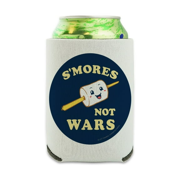 S'Mores Not Wars Funny Humor Can Cooler - Drink Sleeve Hugger Collapsible Insulator - Beverage Insulated Holder