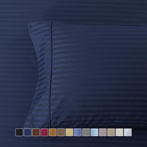 Extra Pair Of King Pillowcases 600 Thread Count Damask Stripes %100 Cotton - Gold - image 2 of 3