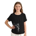 thumbnail image 6 of Ruyang Teen Girls Cotton Linen Tops Cute Print Button Down Crewneck T Shirt Summer Loose Lightweight Outdoor Casual Short Sleeve Shirts, 6 of 9