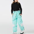 thumbnail image 5 of LNZGNM Snow Bibs Kids 8-12Y Insulated Waterproof Elatsic Waist Ski Pants Windproof Warm Skiing Cargo Pants Winter Ski Clothes with Zipper Pockets for Boy Girl for Outdoors, Sky Blue, XL, 5 of 6