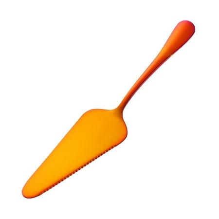

Simple Stainless Steel Serrated Cake Shovel Baking Tool Pizza Cheese Cream Shovel for Kitchen (Orange Red)