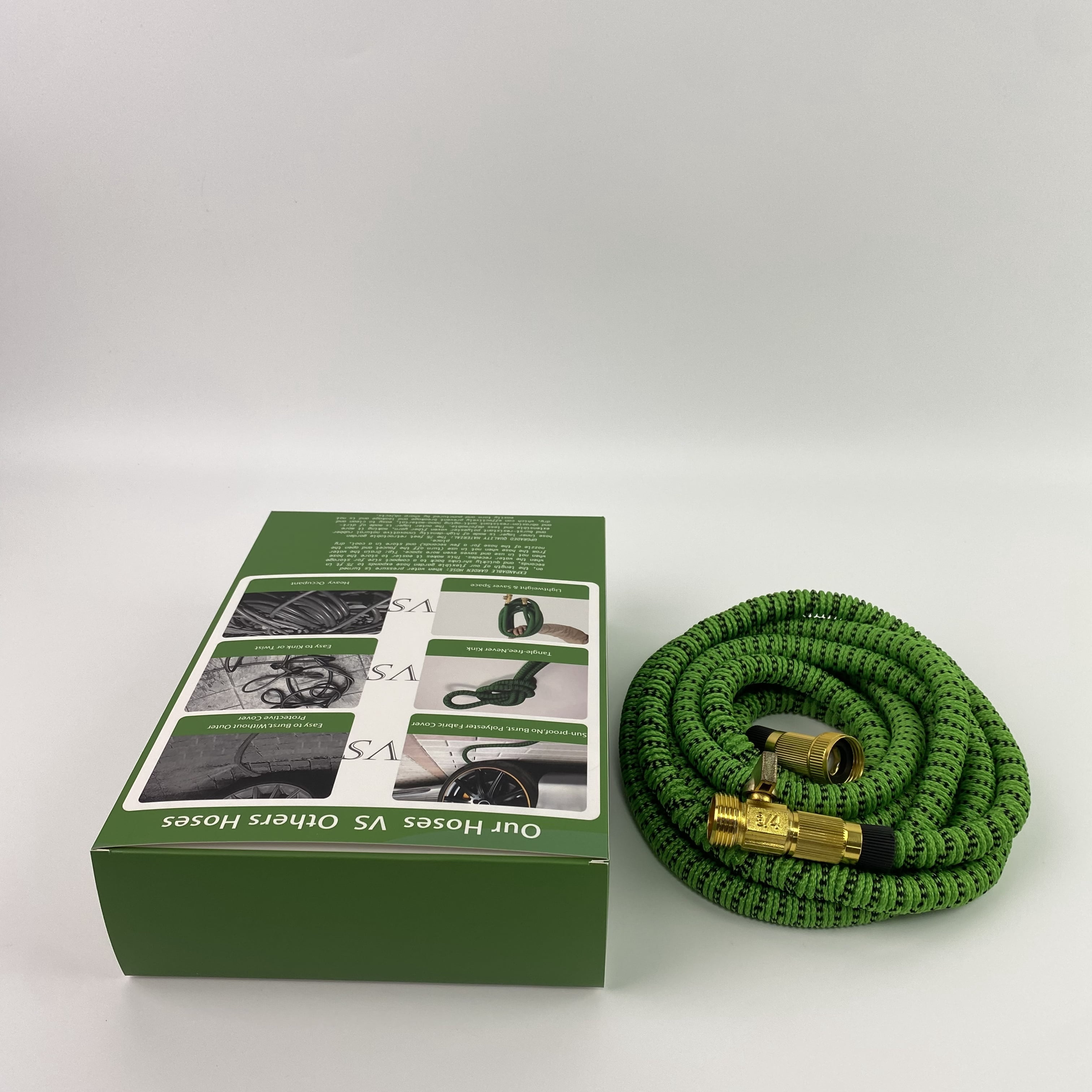 LULUW Garden hoses,Expandable Garden Hose 75 ft  - Lightweight, Durable, Flexible, 75 feet Expanding Garden Hose(Green Black)
