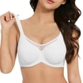 thumbnail image 2 of Jelly Bras for Women Padded Bras Soft Intentions Jelly Wireless Bra Lifting Bra Sports Bras Balconette Bra Soft Bras Wireless Bras Mesh V‑Neck Sheer Mesh Top Bra Adjustable Thin Straps White, 2 of 9