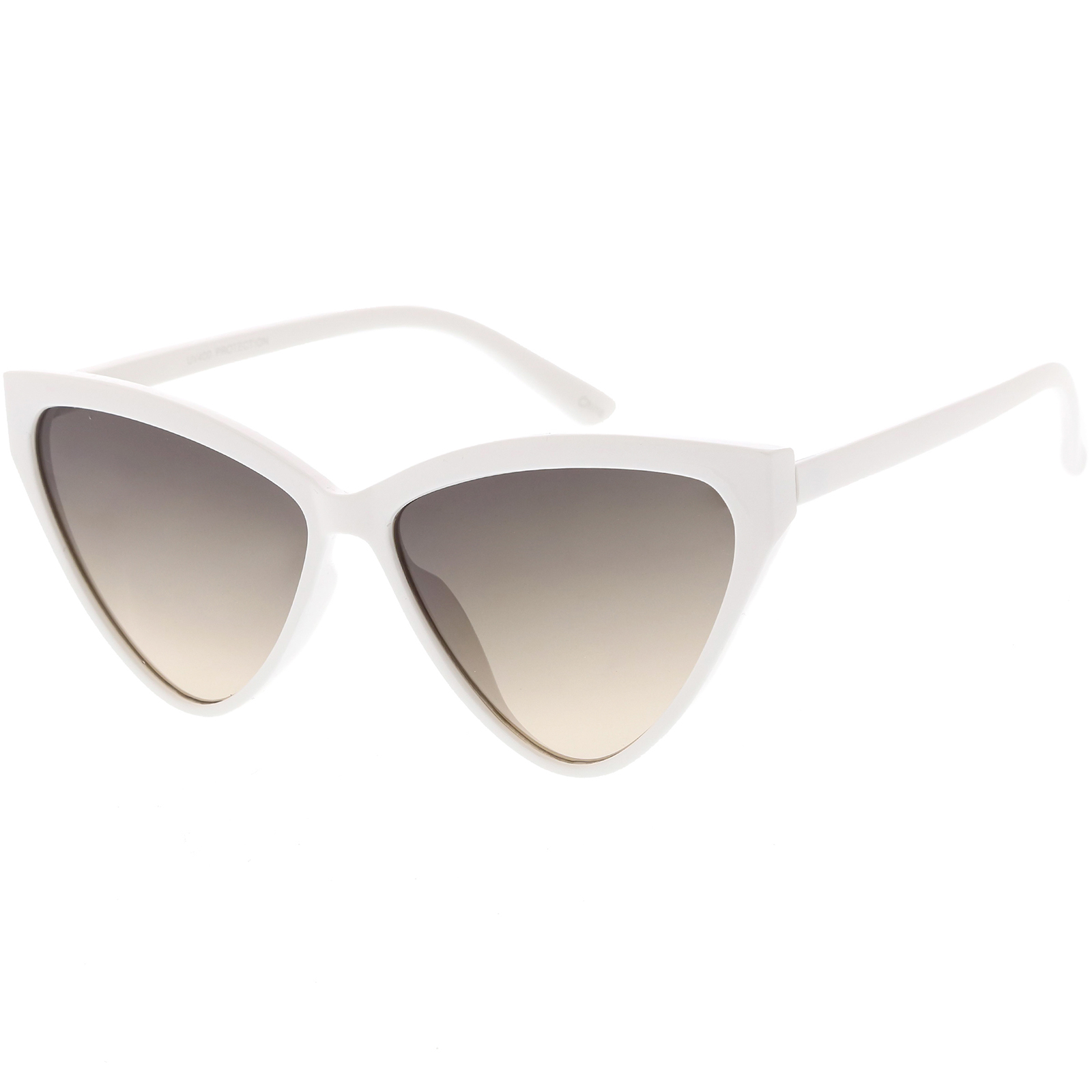 Oversize Vintage Cat Eye Sunglasses Color Tinted Lens 59mm (White / Smoke Gradient) - image 2 of 4