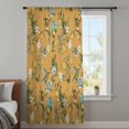 thumbnail image 4 of Yellow Botanical Sheer Curtains 54 Inches Long, Spring Floral Summer Lemon Birds Light Filering Curtains, Breathable Simi Curtain Privacy Drapes for Kitchen Bathroom Small Window Treatment, 4 of 9