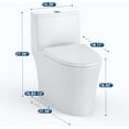 thumbnail image 3 of Yesurprise White Toilet,Elongated Toilet with Soft Closing Seat,V-Cover Toilet Seat, Double Top Button 3 4.8L and Comfortable Seat Height for Bathroom, 3 of 7