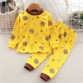 thumbnail image 2 of CYRBOKO Boys Thermal Sets, Cotton Fall Elastic Waist Long Sleeve Kids Loungewear Yellow Size 7-8 T, 2 of 4