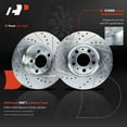 thumbnail image 3 of A-Premium Front Drilled and Slotted Disc Brake Rotors Set Compatible with Volvo XC70 2003-2007 S80 1999-2006 S60 2001-2009 V70 2001-2007 Replace # S-34207, S34207 2-PC Set, 3 of 8