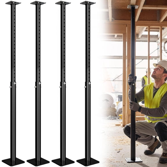 Maeklon 4 Pack Adjustable Floor Jacks Post, House Floor Leveling Lift, 55"-98" Bracket Height Range, Basement Support Pole Jacks, Floor Jack for House Lifting -18000 lbs Max Load Capacity