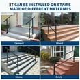 thumbnail image 4 of Kojooin Hand Rails for Outdoor Steps, Adjustable 5 Step Metal Stair Railing Kit for Porch, Garden, Deck or Exterior Stairs, 4 of 6