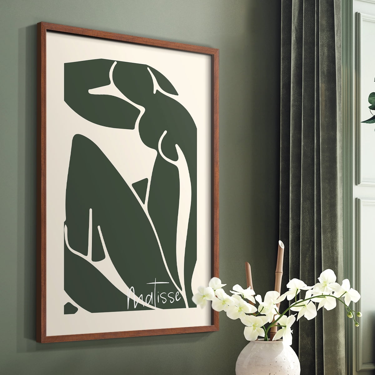 Matisse CCCVII in Brown Solid Wood 11 x 14 Framed Print
