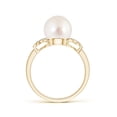 thumbnail image 2 of Angara South Sea Cultured Pearl XO Ring with Diamonds in 14K Yellow Gold for Women | June Birthstone Jewelry for Her, 2 of 7
