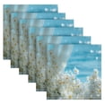 thumbnail image 6 of BZSMCE Satin Native Fab Cotton Dinner Napkin Ocean View Through Floral Window Reusable, 6 of 8