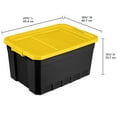 thumbnail image 3 of Sterilite 19 Gallon Stacker Tote Plastic, Yellow Lily, 3 of 13