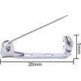 thumbnail image 5 of 100pcs Silver 20mm Stainless Steel Bar Pins Brooch Pin Backs Safety Catch Pins Craft Pin Back Clasp Brooch with 2 Holes, 5 of 6