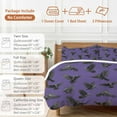thumbnail image 6 of Halloween Crows Bedding Duvet Cover Set Full Size 4 Pieces Retro Classic Watercolor Art Purple Texture Bedding Set with Zipper Closure, 1 Comforter Cover 86x86 Inches 1 Flat Sheet & 2 Pillow Cases, 6 of 7
