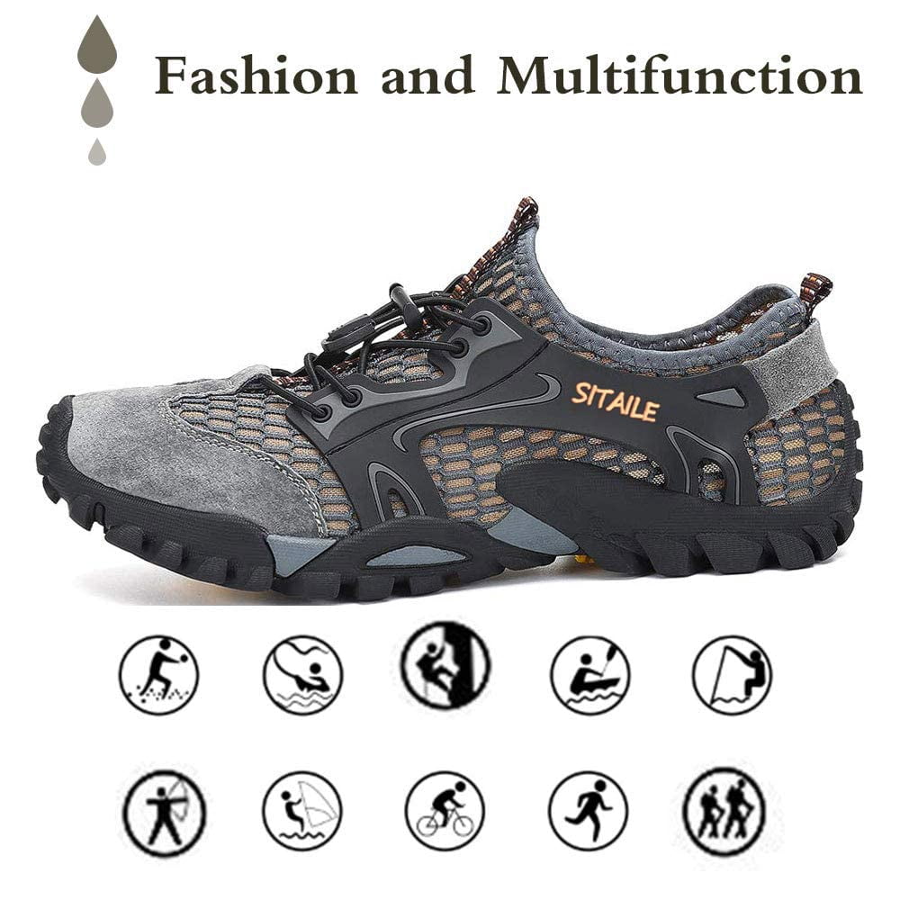 Men's Water Shoes Quick Dry Sports Aqua Soft Hiking Breathable Lightweight Outdoor Mesh Barefoot Training Walking