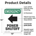 thumbnail image 2 of (2 Pack) Power Shutoff [Left Arrow] With Symbol OSHA Emergency Sign 10 Inch X 14 Inch Plastic Sign, Weather Resistant, UV Protected for Workplace, Business, and Construction Site, Made, 2 of 8
