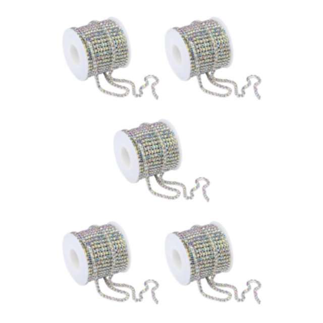 relayinert Elegant Crystal 10 Yard Rhinestone Close Chain Clear Trim Sewing Craft AB Color 10m 5Set