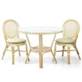 thumbnail image 2 of Set of 2 Denver Dining Wicker Side Chairs with Cream Cushions Handmade Rattan, Natural, 2 of 10