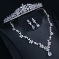 thumbnail image 5 of Luxury CZ Bridal Wedding Necklace Earrings Crown Tiara Jewelry Set for Brides, 5 of 8