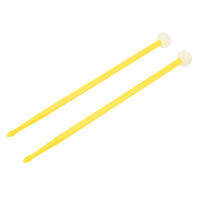 Ensemble de Maillets pour Tambour, Tambours à Double Tête Accessoires Maillets Poignée en Nylon Même Percussion pour Performance Jaune