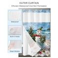 thumbnail image 2 of No Hook Shower Curtains with Snap-in Liner Set, Coastal Christmas Snowman Waterproof Hotel Style Bathroom Shower Curtain, Starfish Xmas Tree Beach Breathable Mesh Top Window Bath Curtains 66''x72'', 2 of 6