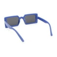 thumbnail image 4 of Kids Size Square Rectangle Thin Plastic Mod Fashion Minimal Sunglasses Navy - Black, 4 of 4