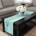thumbnail image 4 of Aqua Marble Table Runner 72 Inches Long, Modern Abstract Waves Silvery Farmhouse Kitchen Coffee Dining Table Decoration for Home Party Birthday Wedding Home Decor 14x72 Inches, 4 of 8