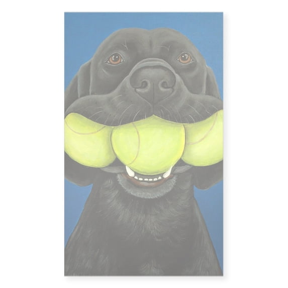 CafePress - Black Lab With 3 Tennis Balls - Rectangle Bumper Sticker Car Decal