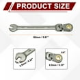 thumbnail image 2 of Uxcell 2 piezas llave de carraca de cabeza flexible 1/4" SAE 72 dientes 12 PT llave de carraca, 2 of 7