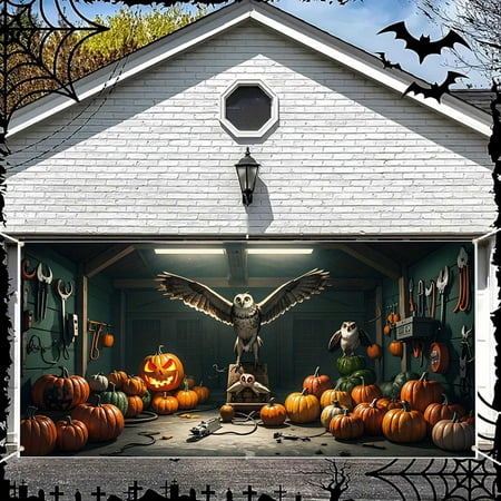 

Christmas Decorations Garage : Themed Banner With Haunting Graphics For Car Enthusiasts & Garage Makeovers Easy Setup Durable Fabric