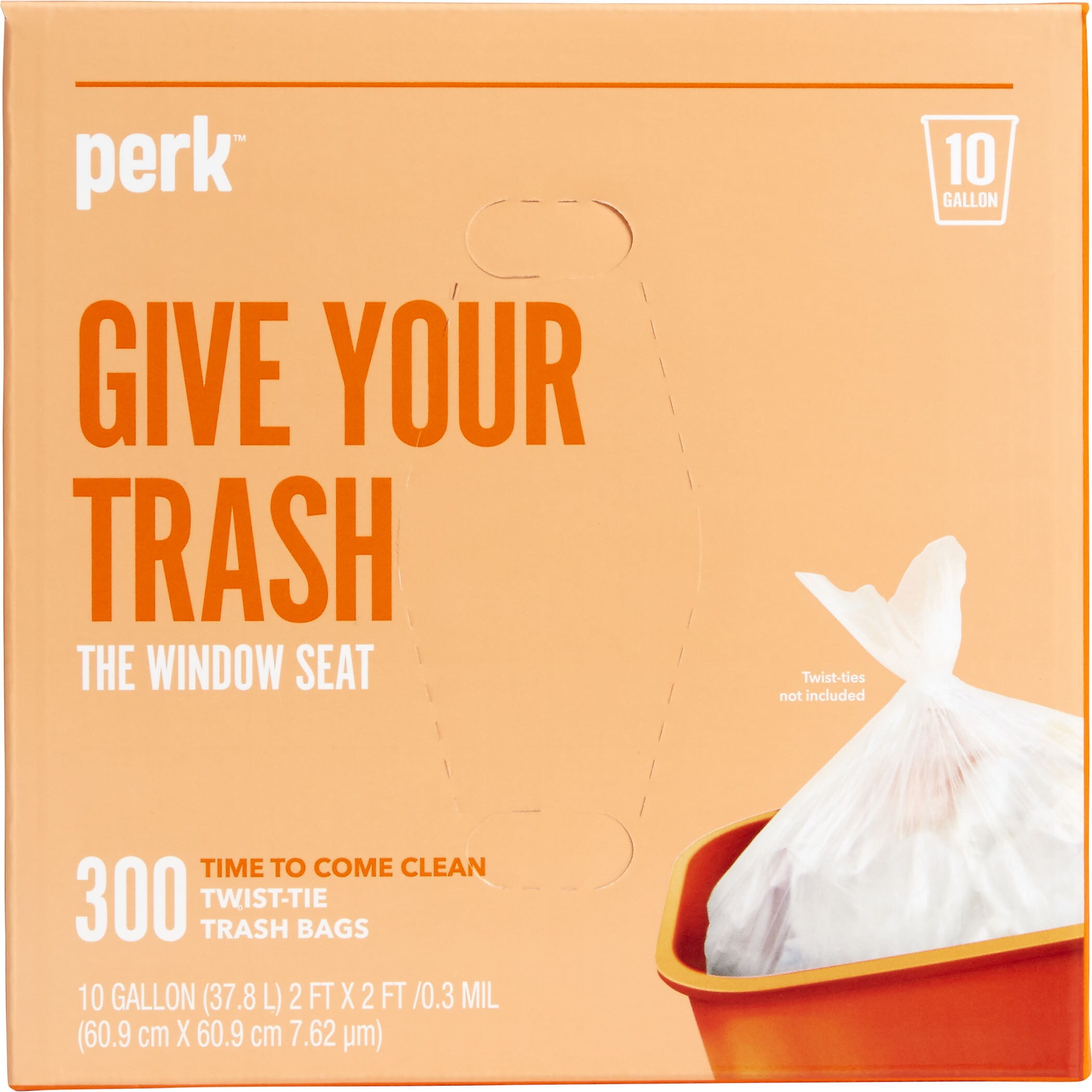 Perk 10 Gallon Trash Bag, High Density .36 Mil, Clear PK56746 Walmart