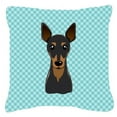 thumbnail image 3 of Checkerboard Print With Dog Fabric Decorative Pillow, 3 of 3
