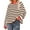 Coffee 31001, variant on OWMEOT Women's Oversized Sweatshirt Striped Crewneck Tops Raglan Long Sleeve Pullover Shirts Loose Fall Y2K Outfits