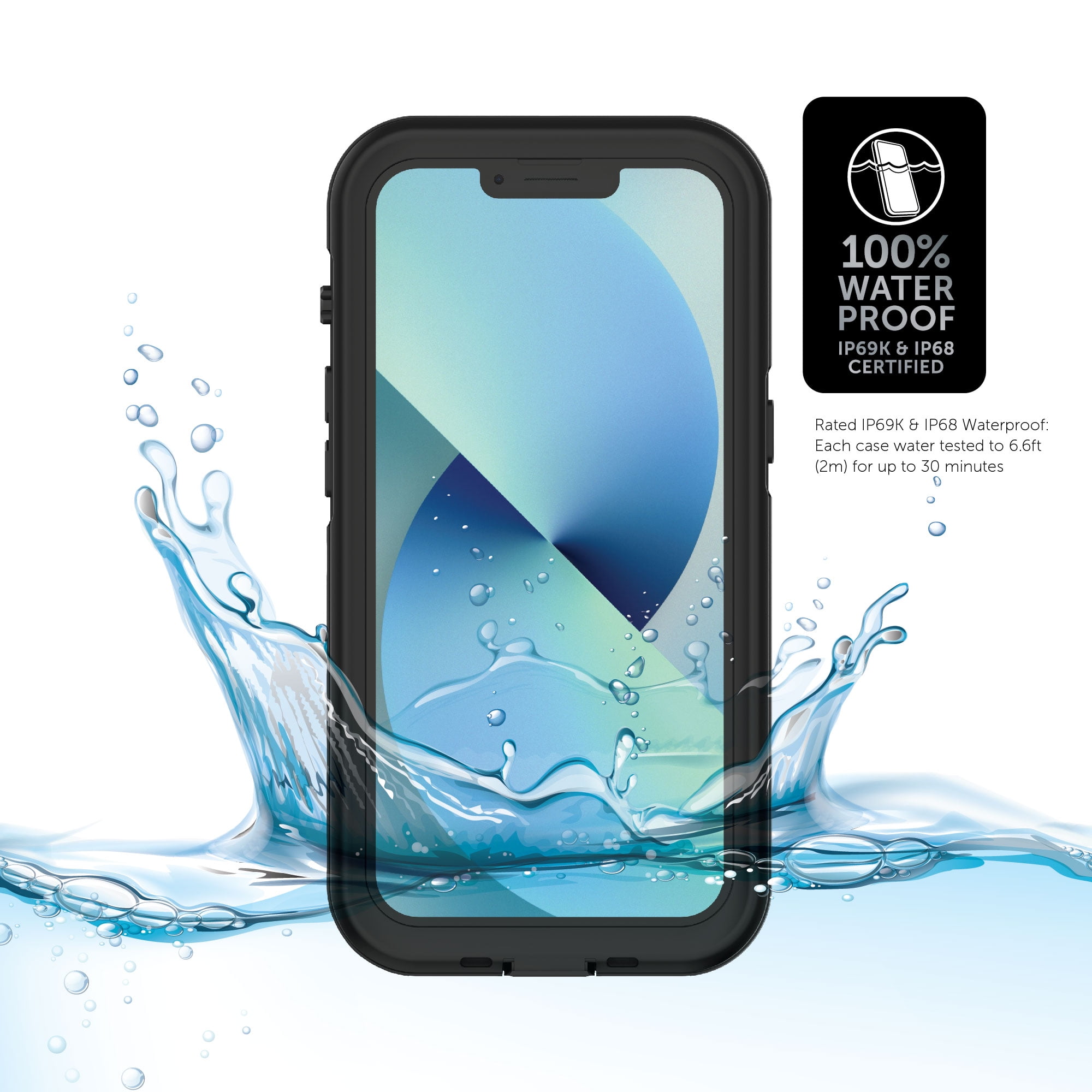 iPhone 13 Body Glove Tidal Waterproof Case - Black/Clear