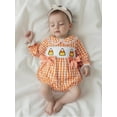 thumbnail image 3 of BemeyourBBs Baby Girl Halloween Bodysuit Long Sleeve Candy Corn Embroidery Romper, 3 of 9