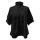 thumbnail image 4 of Blusa de mujer con cuello alto y mangas cortas abullonadas - Top plisado de color liso, elegante para entornos informales o de trabajo, 4 of 5