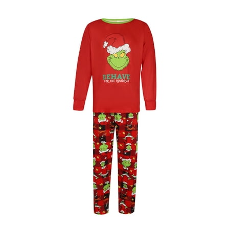 

Pudcoco Parent Child Chirstmas Pajamas Set Long Sleeve Round Neck Tops Pants