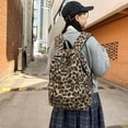thumbnail image 5 of Fuzzy Cheetah Cute Backpack, Y2k Purse Fleece Chic Bookbag Trendy Aesthetic Coquette Daypack 90s Purse, 5 of 8