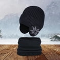 thumbnail image 2 of Conjunto de Bufanda y Gorro de Invierno para Niños Gorro de Invierno Negro Yinane, 2 of 8