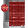 thumbnail image 4 of Christmas, Waterproof Fabric Shower Curtain, Boho Red Gold Geometric Stripes Dots Shower Curtain for Bathroom Curtains Bathtubs Hotel Washable Shower Curtains with 12 Hooks Extra Long 72x96, 4 of 6