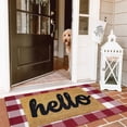 thumbnail image 6 of iOhouze Outdoor Rugs 2.3x3.6 White and Red Checked Rug Christmas Door Mats Washable Layered Front Door Mat for Porch Entryway Farmhouse, 6 of 7