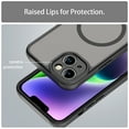thumbnail image 5 of Allytechgroup iPhone 13 Case Compatible with Magsafe, Matte Transparent Anti-Scratch Shock Absorb Drop Protection Rugged Magnetic Phone Case for Apple iPhone 13, Black, 5 of 7