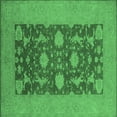 thumbnail image 1 of Ahgly Company Indoor Square Oriental Emerald Green Industrial Area Rugs, 7' Square, 1 of 4