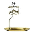 thumbnail image 2 of Portavelas de té dorado Fityle con forma de carrusel para bodas románticas y Navidad Troyano, 2 of 9