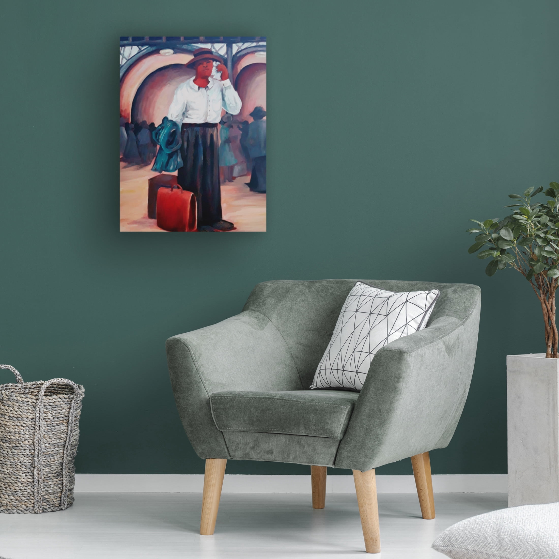 Trademark Fine Art Janie McGee Man on a Train Canvas Wall Art