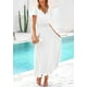 thumbnail image 3 of Vestido largo PRETTYGARDEN para mujer, cuello en V, cuello en V, volantes, blanco, 3 of 9