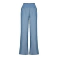 thumbnail image 4 of Women'S Pants Ladies Casual Pants Blue Pants Womens Comfy Work Pants High Waisted Trousers Women With Pockets Womens Capris for Summer, 4 of 6
